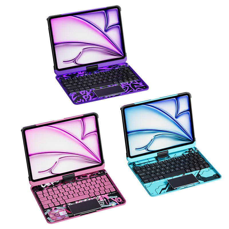 Packaging ready transparent iPad keyboard case with trackpad for Europe