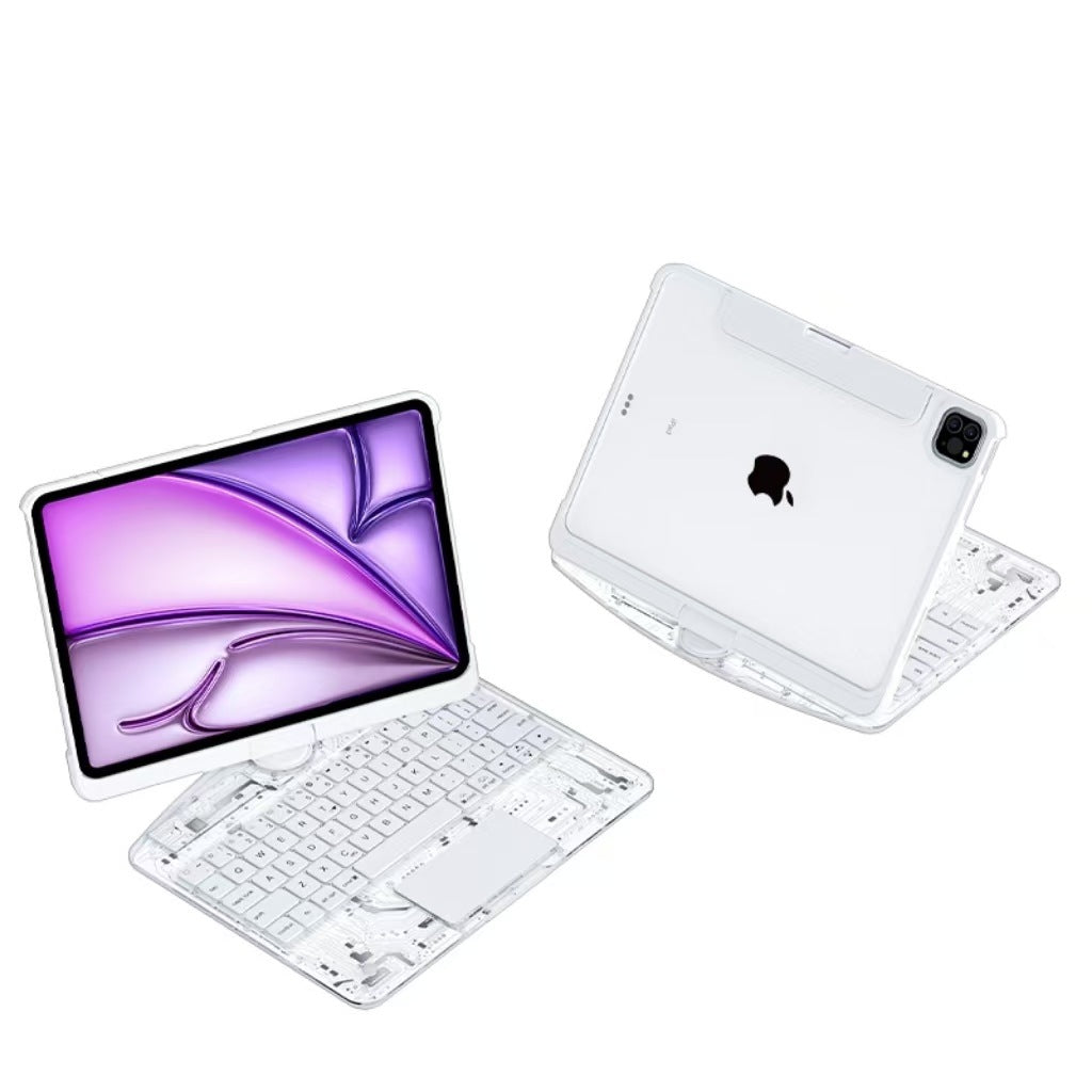 Typing angle of transparent iPad keyboard case Magic Keyboard compatible