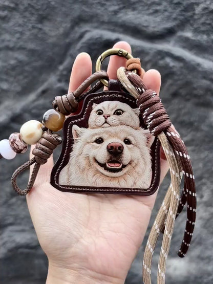 Custom double pet portrait tag product video